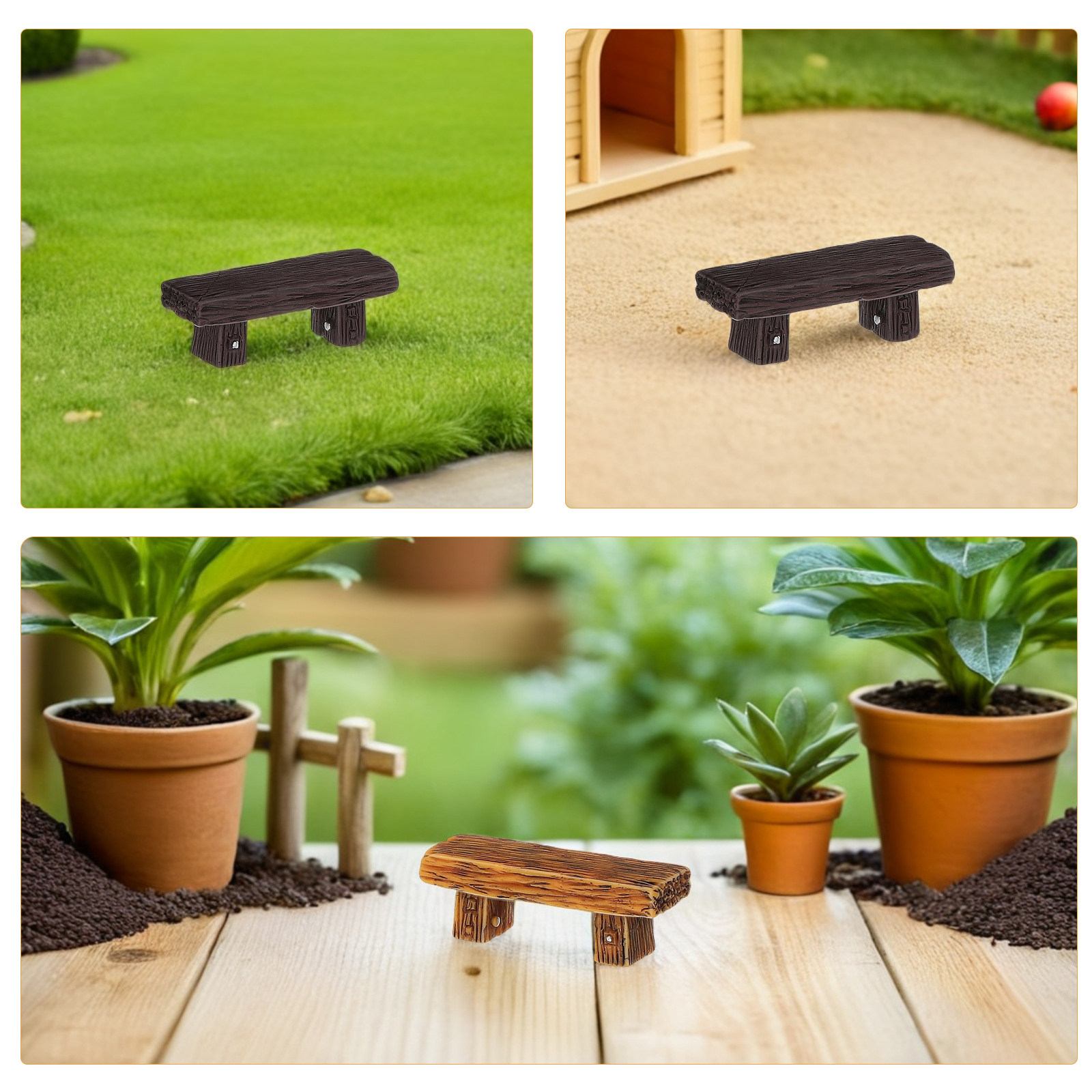 Bonsai Garden Landscape Design - 12Pcs Miniature Resin Bench Vintage Design